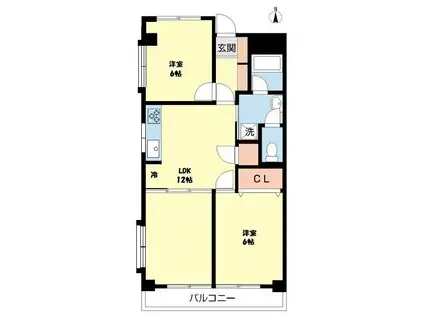 フラワーハイツ(2LDK/2階)の間取り写真