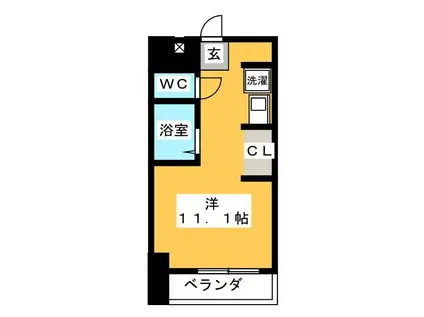 エスモア銀座イースト(ワンルーム/2階)の間取り写真