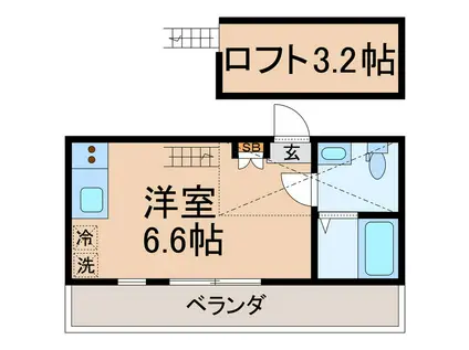 VER DE MARINA(ワンルーム/2階)の間取り写真