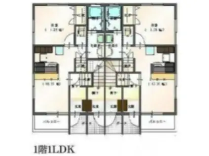 シス・ボヌール(1LDK/1階)の間取り写真