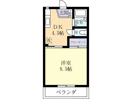 メゾンド・ラポールB(1DK/1階)の間取り写真