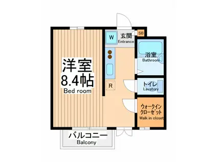 ポワール・ヴェルジェ(1K/1階)の間取り写真