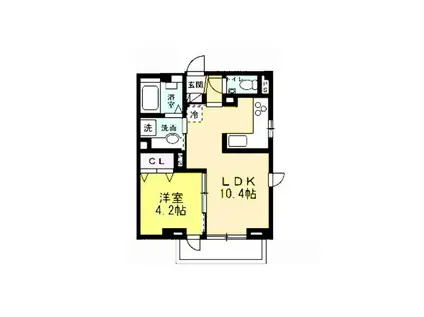 JOS RESIDENCE 高田馬場(1LDK/2階)の間取り写真