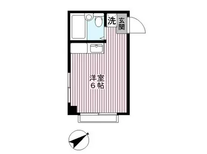 コーポ古川(ワンルーム/2階)の間取り写真