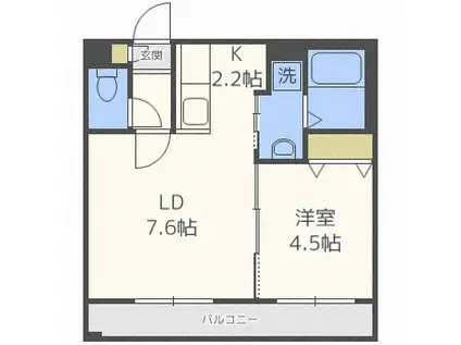SAQRAS(1LDK/2階)の間取り写真