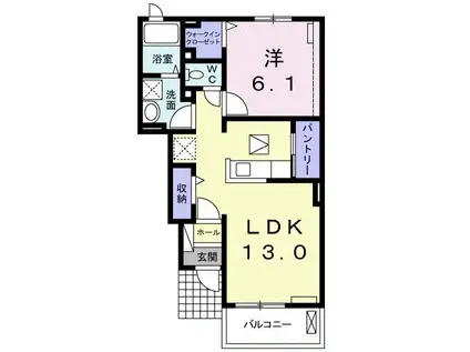 プリートII(1LDK/1階)の間取り写真