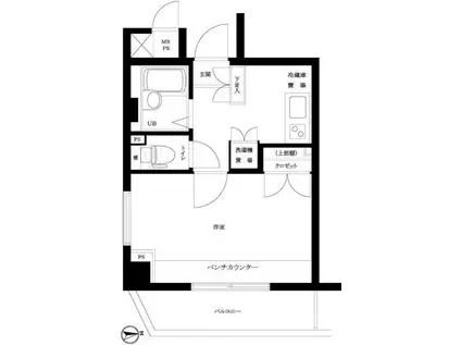 ルーブル代田橋(1K/7階)の間取り写真