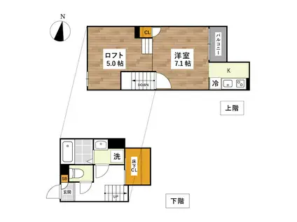 ADC帯山マイン(1K/1階)の間取り写真