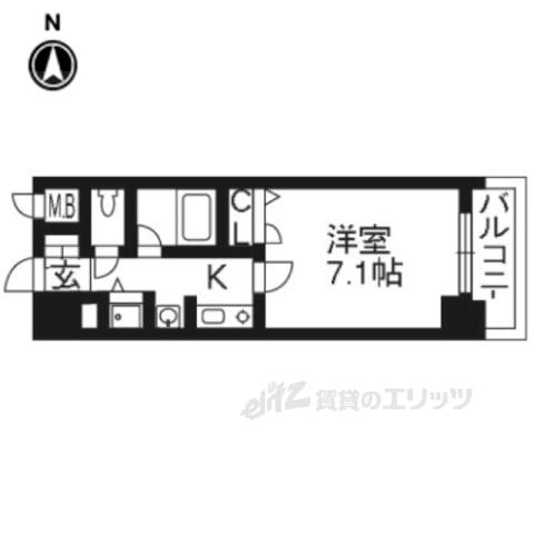 べラジオ五条烏丸(1K/4階)の間取り写真