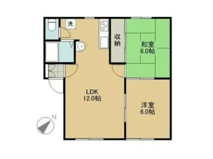 アーバンフォレストII(2LDK/2階)の間取り写真