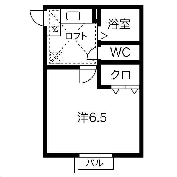 PEANUTS 8(1K/1階)の間取り写真