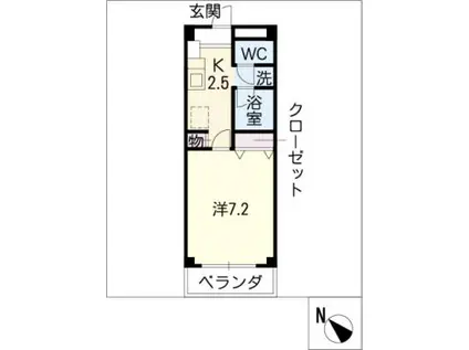 アドフレックス杁ヶ池(1K/2階)の間取り写真