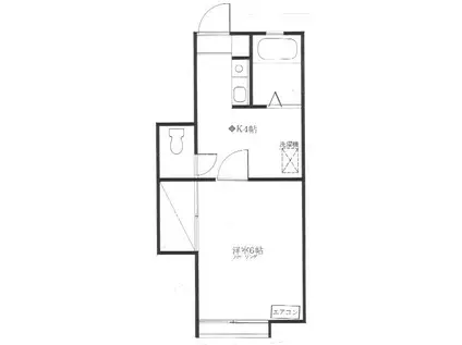 メゾンドフレッチェ(1K/1階)の間取り写真