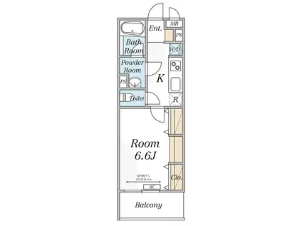 リブリ・草加市谷塚町(1K/1階)の間取り写真