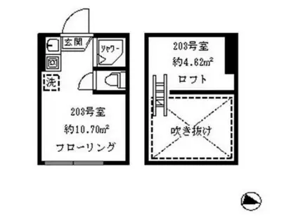 ソフィアプレア(ワンルーム/2階)の間取り写真