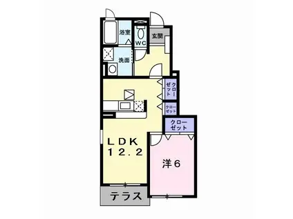 トマト・ラ・ルーナ(1LDK/1階)の間取り写真