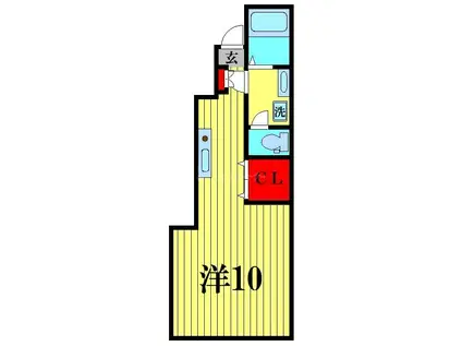 プティシャルム柏の葉(ワンルーム/1階)の間取り写真