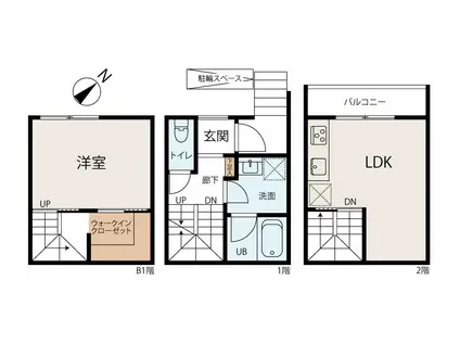 ルナ サテラート(1LDK/1階)の間取り写真