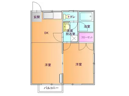 ベルゾーネ小白川A棟(1LDK/1階)の間取り写真