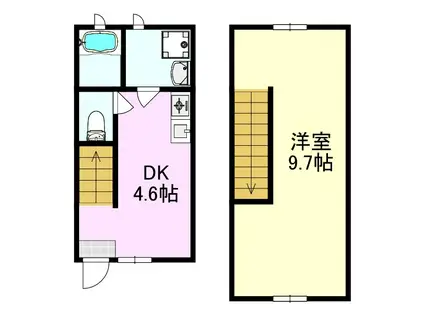 IKKA田代新町(1DK/1階)の間取り写真