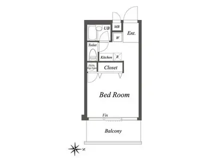 グローバルK(ワンルーム/7階)の間取り写真