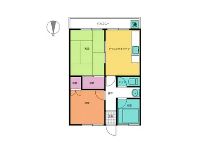 コーポ上野毛(2DK/2階)の間取り写真