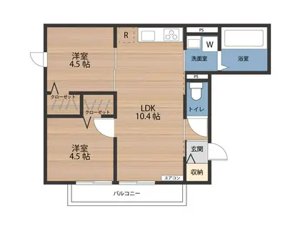 さくら井田公園C(2LDK/1階)の間取り写真