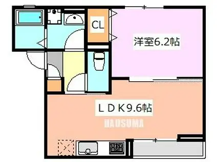 バークリー尾久(1LDK/3階)の間取り写真