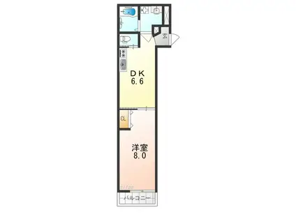 FELIZ貝塚(1DK/2階)の間取り写真