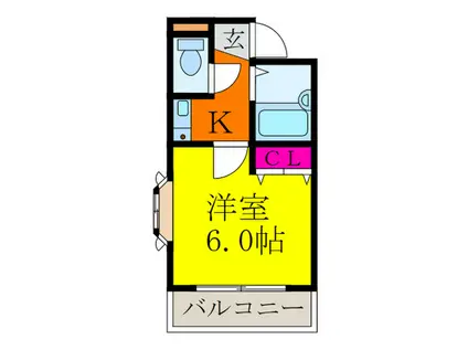 シャトーマルゴー(1K/2階)の間取り写真