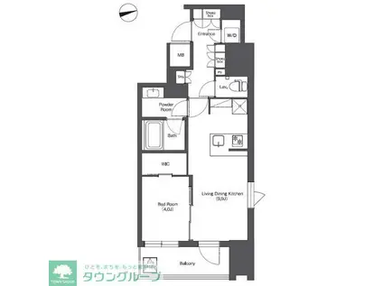コンフォリア東陽町(1LDK/15階)の間取り写真
