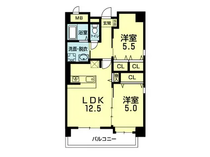 コートアンジュール(2LDK/3階)の間取り写真