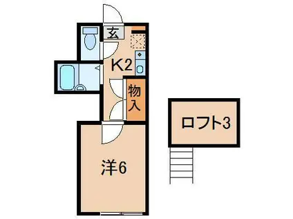 POWER MATTOO(1K/1階)の間取り写真