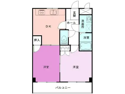 グランエグゼ(2DK/3階)の間取り写真