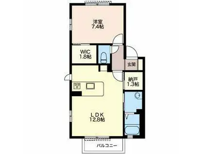 JOIE(1LDK/2階)の間取り写真