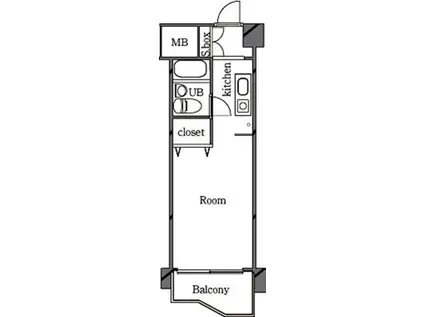 萬ビル(ワンルーム/4階)の間取り写真