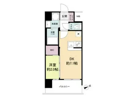 セレニテ難波ミラク壱番館(1DK/10階)の間取り写真