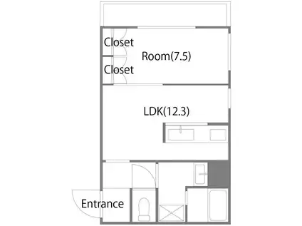 GRC OPUS SHIROSAKI(1LDK/5階)の間取り写真