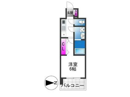 ファステート大阪アステール(1K/2階)の間取り写真