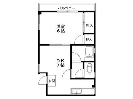 柏木マンション(1DK/2階)の間取り写真