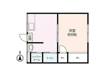 第二実方ハイツ(1DK/2階)の間取り写真