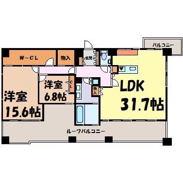 AREX丸の内(2LDK/13階)の間取り写真