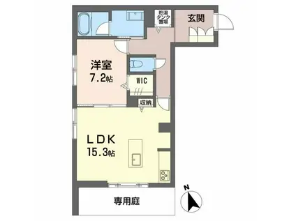 カーサ・レジデンス(1LDK/1階)の間取り写真