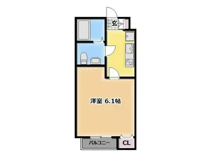 エバーグリーン常盤平(1K/3階)の間取り写真