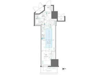 ズーム信濃町(1LDK/10階)の間取り写真