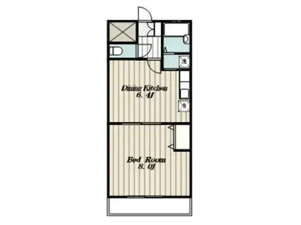 ユタカビル(1DK/5階)の間取り写真