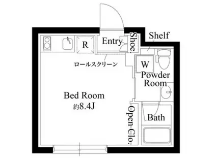 CASAPIAZZA蒲田イースト(ワンルーム/1階)の間取り写真