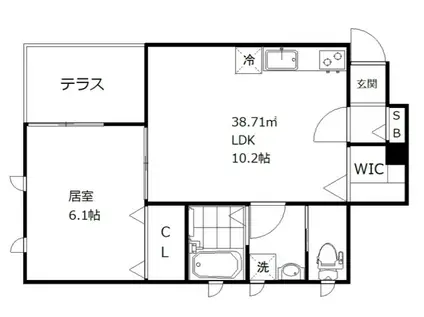 西大井3丁目アパート(1LDK/1階)の間取り写真