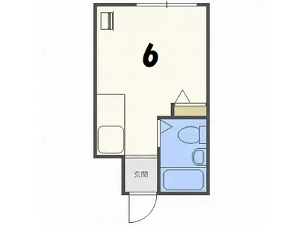 ハイマート佐々(ワンルーム/3階)の間取り写真