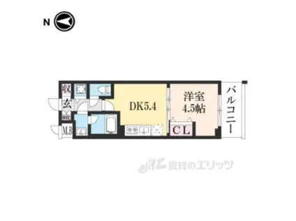 べラジオ雅び西大路高辻(1DK/6階)の間取り写真